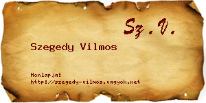 Szegedy Vilmos névjegykártya